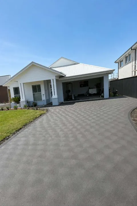 Concrete driveway at a newly built home on the Central Coast