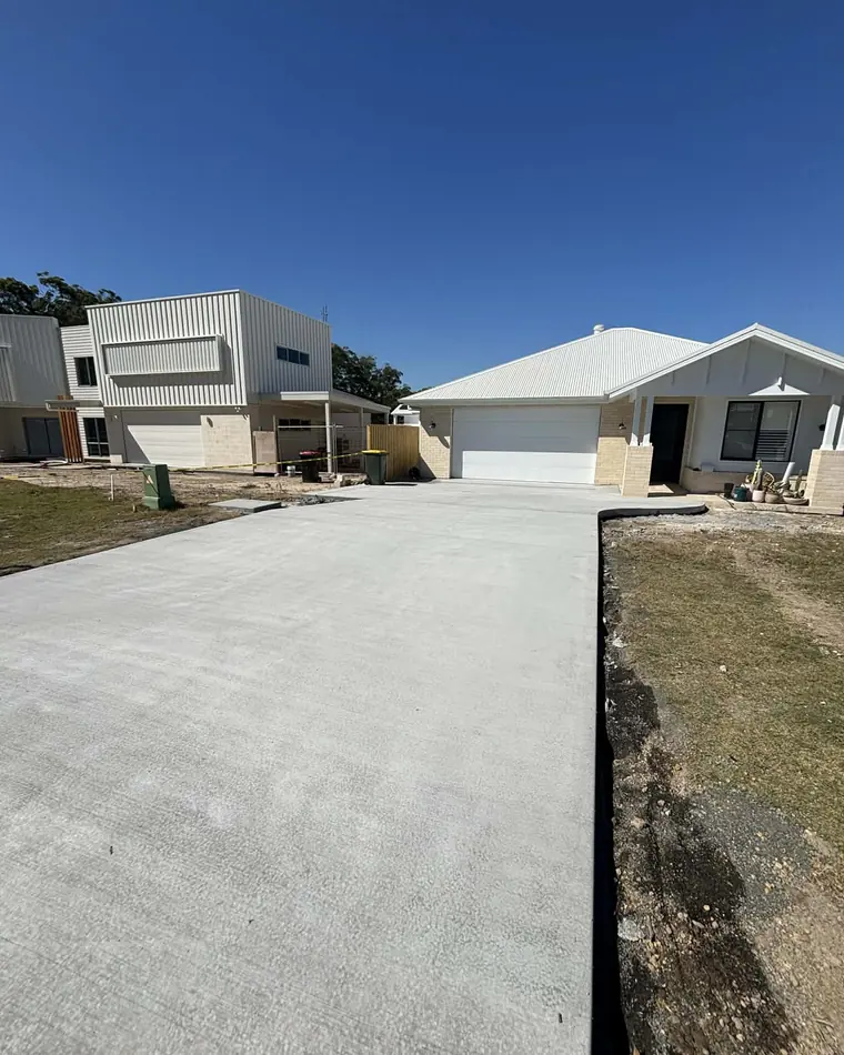 Concrete driveway at a newly built home on the Central Coast